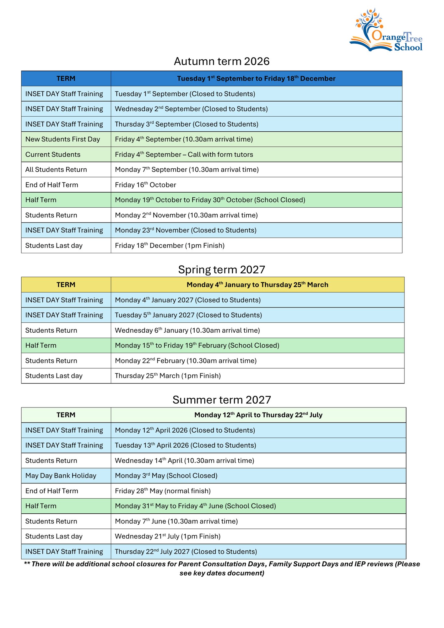 OTS Term Dates 26 27 revised
