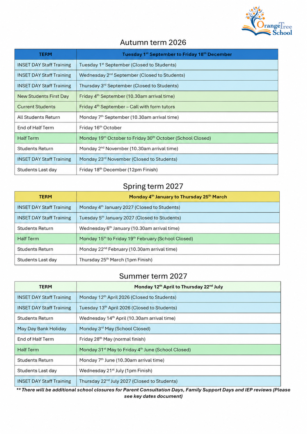 OTS Term Dates 26 27 revised