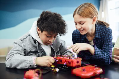 Two students technology activity