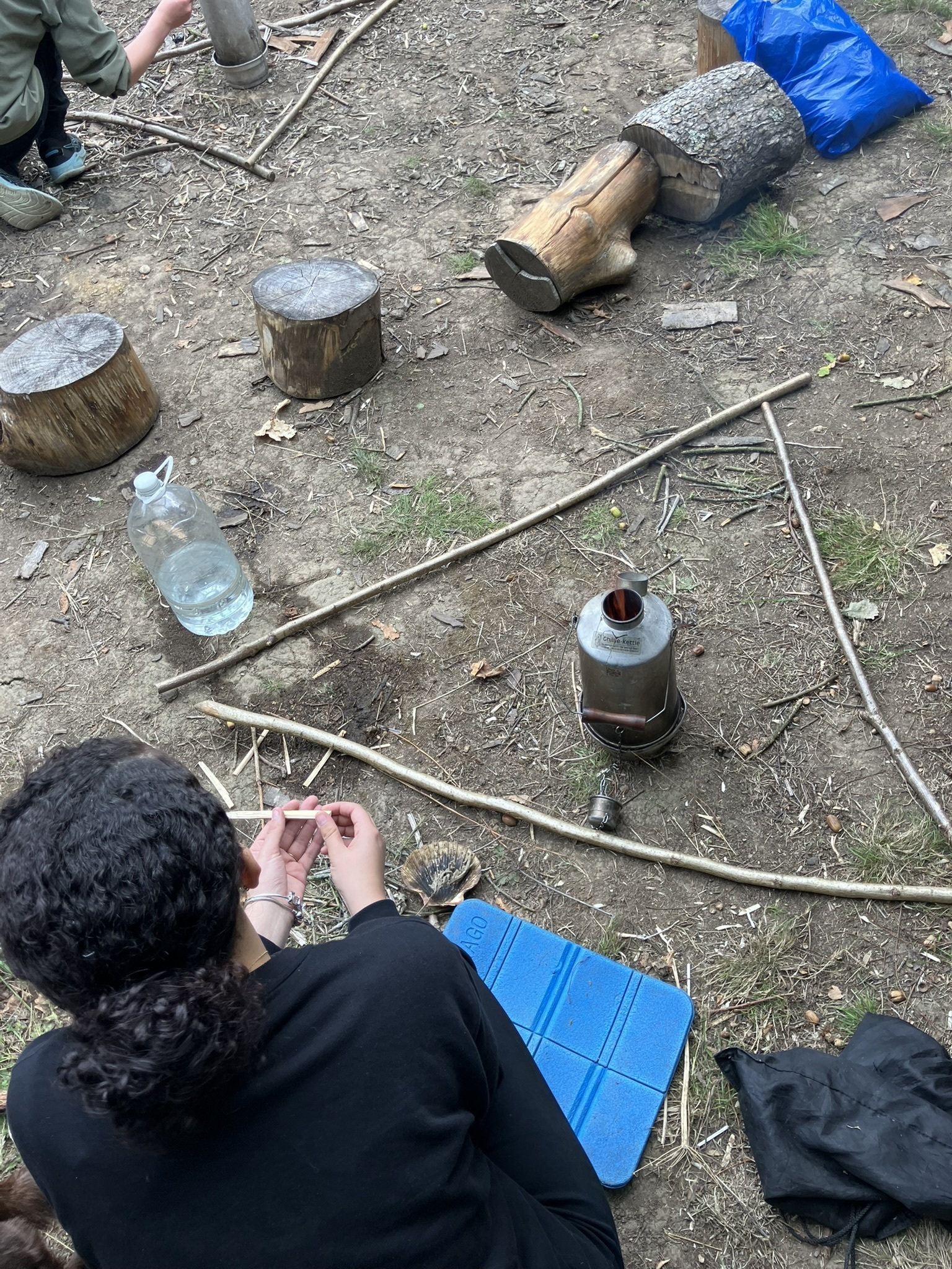 Outdoor woodland activity equipment used for therapeutic learning